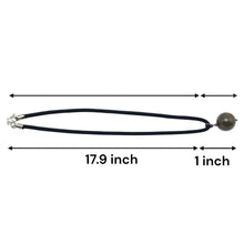 Natural Jasper Gemstone 20mm Ball Dark Twisted Cord Pendant Necklace for protective energy - Necklace