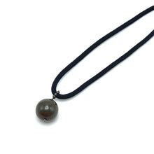 Natural Jasper Gemstone 20mm Ball Dark Twisted Cord Pendant Necklace for protective energy - Necklace