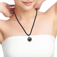 Natural Jasper Gemstone 20mm Ball Dark Twisted Cord Pendant Necklace for protective energy - Necklace