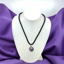 Natural Jasper Gemstone 20mm Ball With Black Twisted Cord Pendant Necklace Known For Protective Grounding Energy