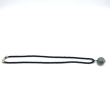 Natural Jasper Gemstone 20mm Ball With Black Twisted Cord Pendant Necklace Associated With Calm Focus And Stability
