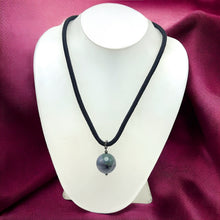 Natural Jasper Gemstone 20mm Ball With Black Twisted Cord Pendant Necklace Associated With Grounding Balance