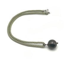 Natural Jasper Gemstone 20mm Ball with Light Green Twisted Cord Pendant Necklace To Soothe & Calm - Necklace