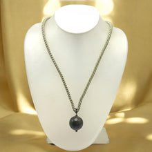 Natural Jasper Gemstone 20mm Ball with Light Green Twisted Cord Pendant Necklace To Soothe & Calm - Necklace