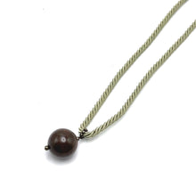 Natural Jasper Gemstone 20mm Ball With Olive Green Twisted Cord Pendant Necklace Believed To Promote Balance