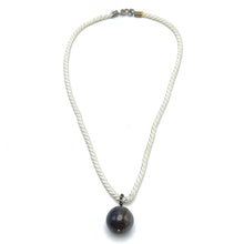 Natural Jasper Gemstone 20mm Ball With White Twisted Cord Pendant Necklace Linked To Balance Grounding And Inner