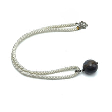 Natural Jasper Gemstone 20mm Ball With White Twisted Cord Pendant Necklace Linked To Balance Grounding And Inner