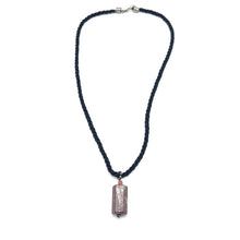 Natural Jasper Gemstone 24mm Smooth Hexagon Shape With Black Twisted Cord Pendant Necklace Linked To Grounding