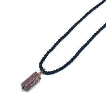 Natural Jasper Gemstone 24mm Smooth Hexagon Shape With Black Twisted Cord Pendant Necklace Linked To Grounding