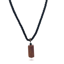 Natural Jasper Gemstone 25mm Hexagon Shape With Black Twisted Cord Pendant Necklace Known For Grounding Protection