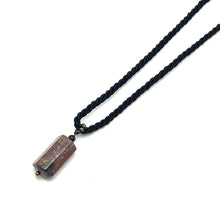 Natural Jasper Gemstone 25mm Hexagon Shape With Black Twisted Cord Pendant Necklace Known For Grounding Protection