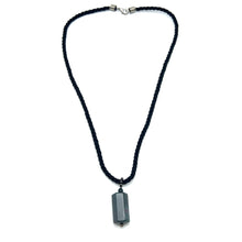 Natural Jasper Gemstone 25mm Plain Hexagon Shape With Dark Twisted Cord Pendant Necklace Believed To Support Emotional