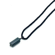 Natural Jasper Gemstone 25mm Plain Hexagon Shape With Dark Twisted Cord Pendant Necklace Believed To Support Emotional