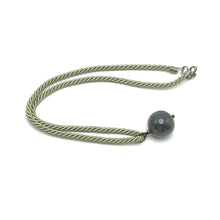 Natural Jasper Gemstone Ball 20mm Smooth Luster Light Green Twisted Cord Pendant Necklace - Necklace