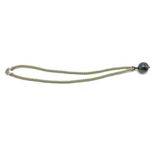 Natural Jasper Gemstone Ball 20mm Smooth Luster Light Green Twisted Cord Pendant Necklace - Necklace