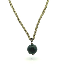 Natural Jasper Gemstone Ball 20mm with Light Green Twisted Cord Pendant Necklace to Balance Inner Strength - Necklace