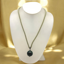 Natural Jasper Gemstone Ball 20mm with Light Green Twisted Cord Pendant Necklace to Balance Inner Strength - Necklace