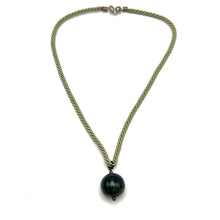 Natural Jasper Gemstone Ball 20mm with Light Green Twisted Cord Pendant Necklace to Balance Inner Strength - Necklace