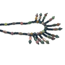 Natural Jasper & Tourmaline Rondelle Facet Beads Semiprecious Necklace