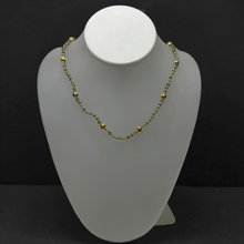 Natural Labradorite | 925 Sterling Silver | Faceted Rondelle Beaded Necklace with Gold Charms | 4mm | VVS1 Clarity | 18