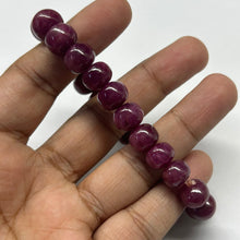 Natural Lustrous Ruby Bracelet | Smooth 9–11mm Rondelle Beads 23 Pcs 191.95 Carats | Burgundy Red VVS Clarity | High