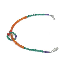 Mix Natural Semiprecious Stone with Smooth Coral Beads Bracelet