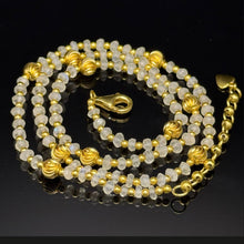 Natural Moonstone | 925 Sterling Silver | Faceted Rondelle Beaded Necklace | 4mm | VVS1 Clarity | 18 Inch Strand