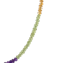 Natural Multi Color Amethyst Peridot Citrine Rose Quartz Necklace | Rondelle 3mm Faceted Cut Gemstone Beads | 16.7 Inch