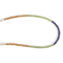 Natural Multi Color Amethyst Peridot Citrine Rose Quartz Necklace | Rondelle 3mm Faceted Cut Gemstone Beads | 16.7 Inch