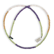 Natural Multi Color Amethyst Peridot Citrine Rose Quartz Necklace | Rondelle 3mm Faceted Cut Gemstone Beads | 16.7 Inch