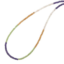 Natural Multi Color Amethyst Peridot Citrine Rose Quartz Necklace | Rondelle 3mm Faceted Cut Gemstone Beads | 16.7 Inch