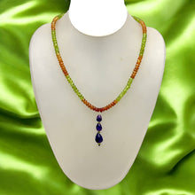 Peridot Natural, Spessartite, Citrine, and Amethyst Necklace