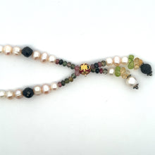 Natural Multi Tourmaline Pearl Citrine Peridot Beads Crafted Necklace