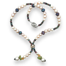 Natural Multi Tourmaline Pearl Citrine Peridot Beads Gemstone Necklace