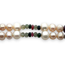 Natural Multi Tourmaline Pearl Peridot Citrine Beads Necklace