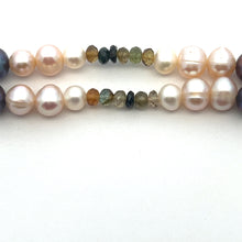 Natural Multi Tourmaline Pearl Peridot Citrine Handmade Necklace