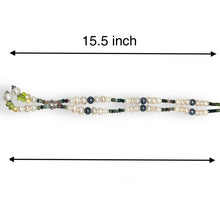 Natural Multi Tourmaline Pearl Peridot Citrine Semiprecious Necklace