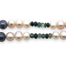 Natural Multi Tourmaline Pearl Peridot Citrine Semiprecious Necklace
