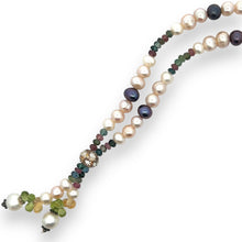 Natural Multi Tourmaline Pearl Peridot Citrine Unique Necklace Jewelry