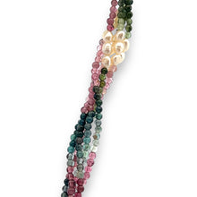Natural Multi Tourmaline Peridot Citrine with Pearl Necklace Jewelry