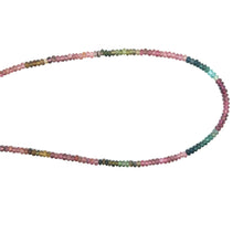 Natural Multi Tourmaline Plain Rondelle Gemstone Necklace Jewelry
