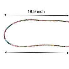 Natural Multi Tourmaline Plain Rondelle Gemstone Necklace Jewelry