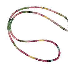 Natural Multi Tourmaline Rondelle Facet Bead Gemstone Necklace Jewelry