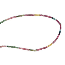 Natural Multi Tourmaline Rondelle Facet Bead Gemstone Necklace Jewelry
