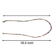 Natural Multi Tourmaline Rondelle Facet Bead Gemstone Necklace Jewelry