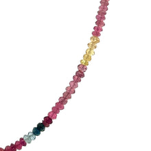 Natural Multi Tourmaline Rondelle Facet Cut Beads Gemstone Necklace