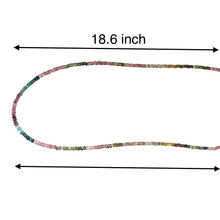 Natural Multi Tourmaline Rondelle Plain Bead Gemstone Necklace Jewelry