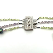 Natural Peridot Amethyst & Pink Tourmaline Pearl Ball Gemstone Necklace Jewelry