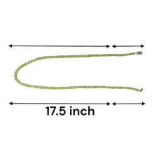 Natural Peridot Beaded Necklace | Rondelle 4mm Faceted Cut Gemstone Beads | 17.5 Inch August Birthstone Jewelry