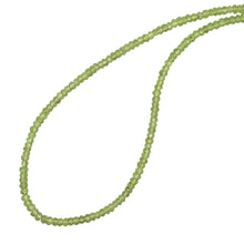 Natural Peridot Beaded Necklace | Rondelle 4mm Faceted Cut Gemstone Beads | 17.5 Inch August Birthstone Jewelry